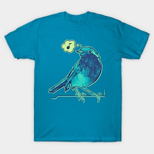 aqua blue song bird T-Shirt